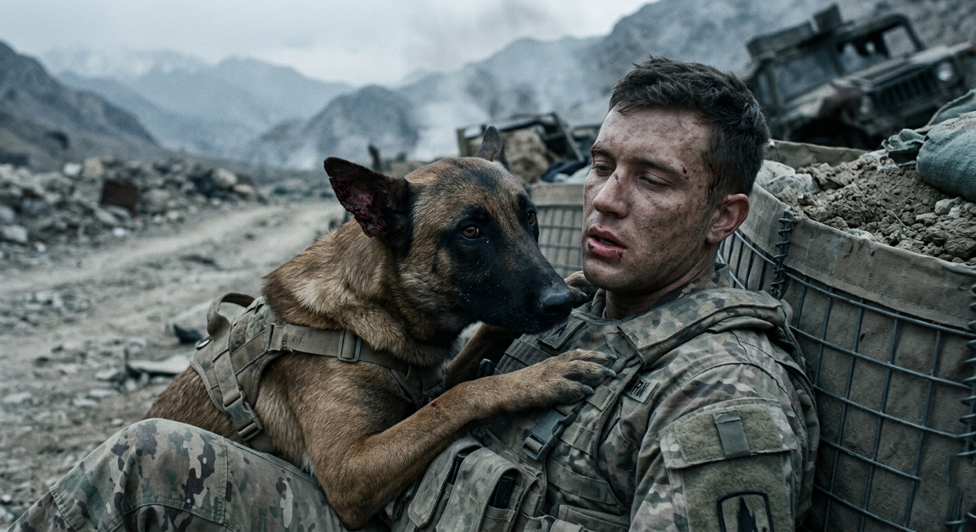 The soldier told his K-9 to run… the dog had other plans